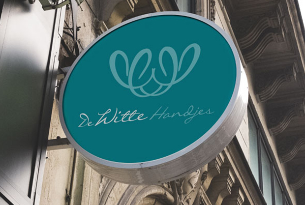De Witte Handjes, letrero, identidad, logotipo
